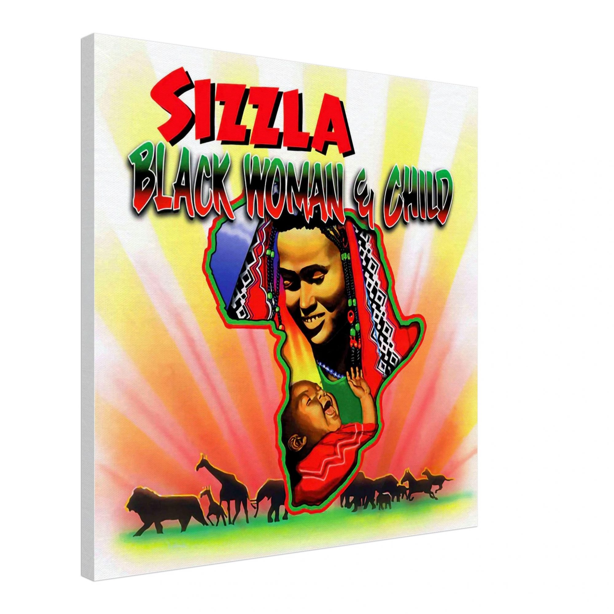 Sizzla - Black Woman & Child Album on Canvas