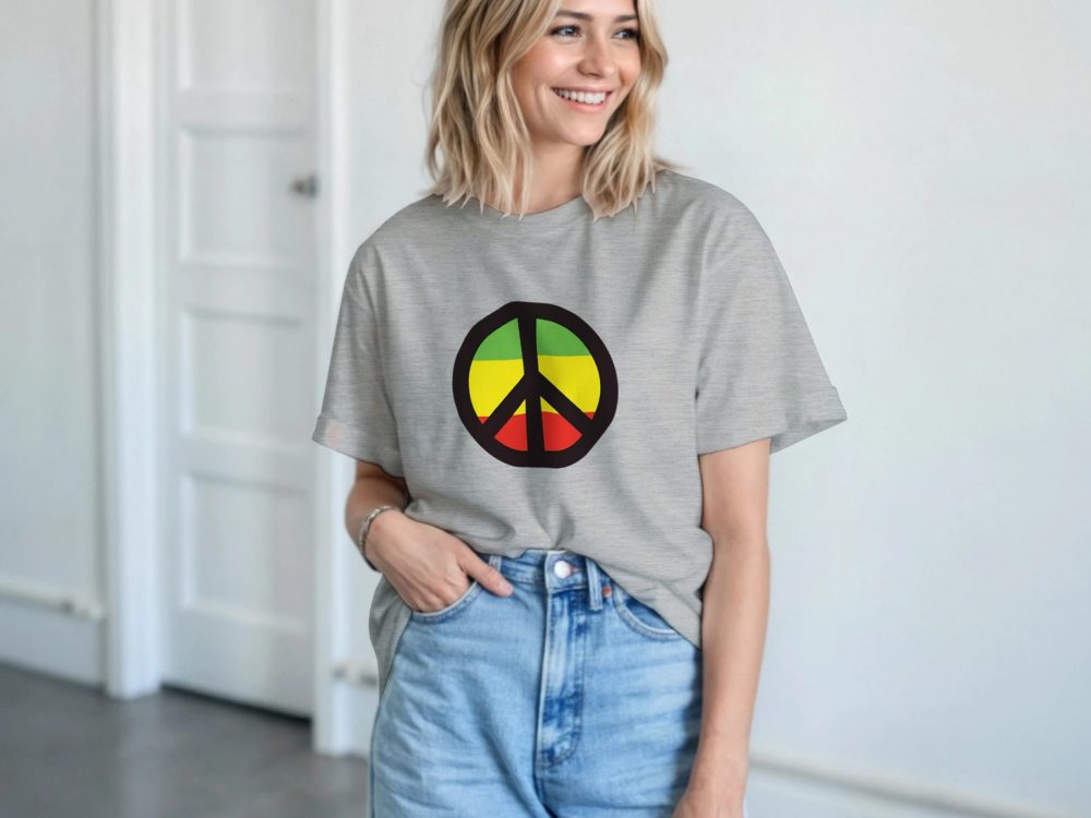 Peace Symbol Rasta Colours T-Shirt