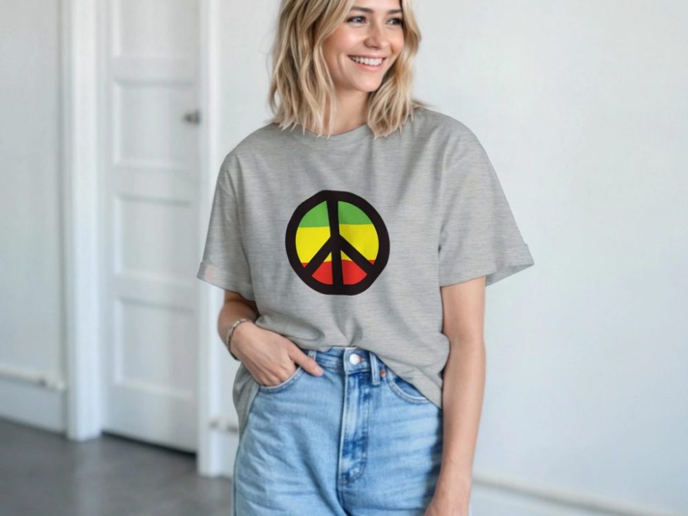 Peace Symbol Rasta Colours T-Shirt