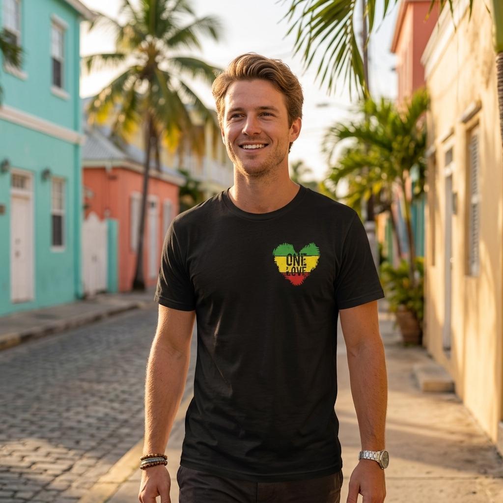 One Love Heart Minimalist T-Shirt