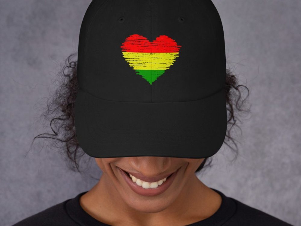 Rasta "One Love" Heart Baseball Cap