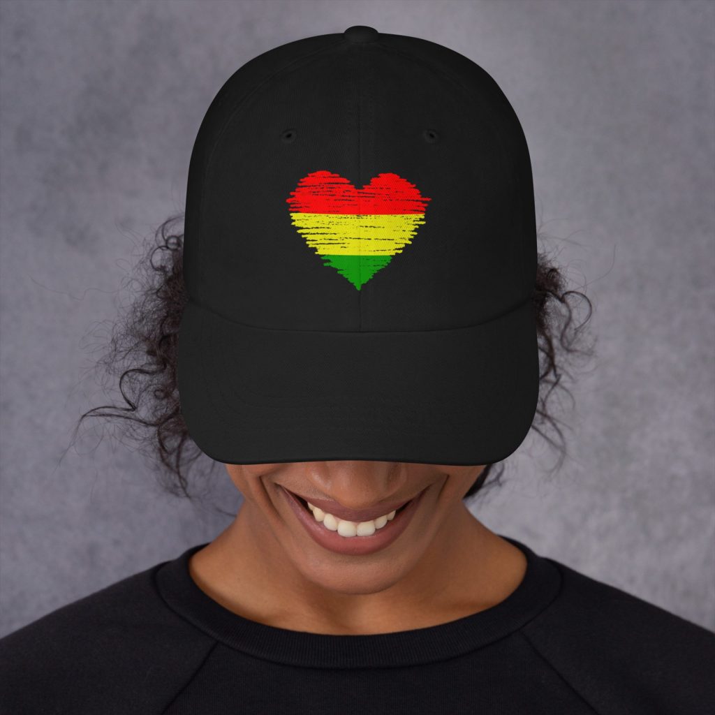 Rasta "One Love" Heart Baseball Cap