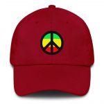 Peace Symbol Rasta Colours Baseball Cap