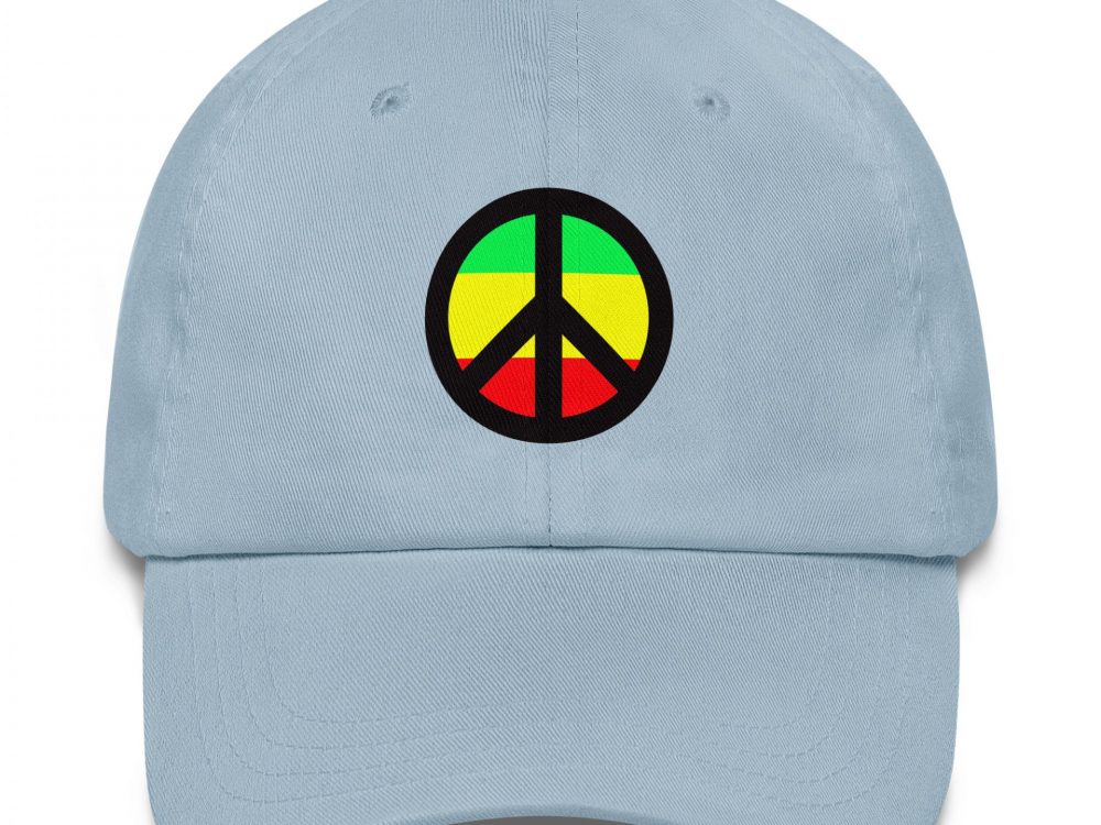 Peace Symbol Rasta Colours Baseball Cap