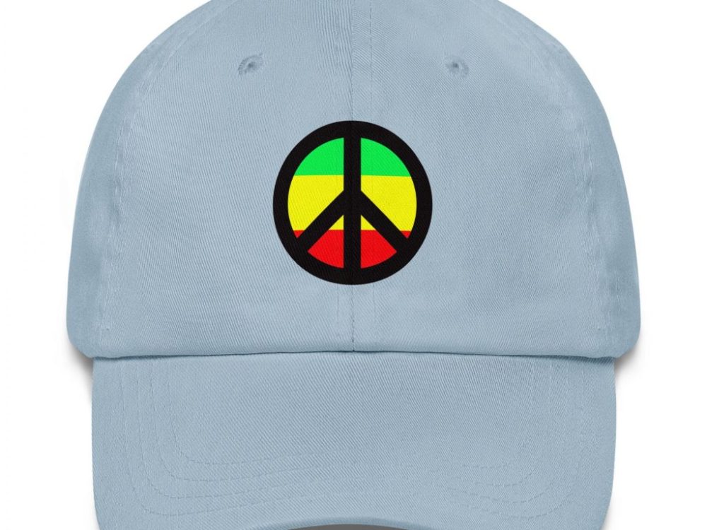 Peace Symbol Rasta Colours Baseball Cap