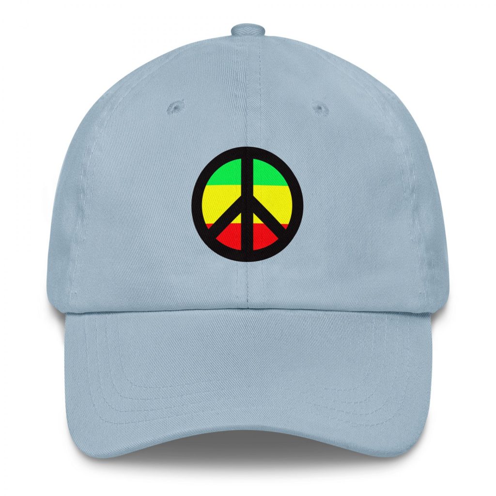 Peace Symbol Rasta Colours Baseball Cap