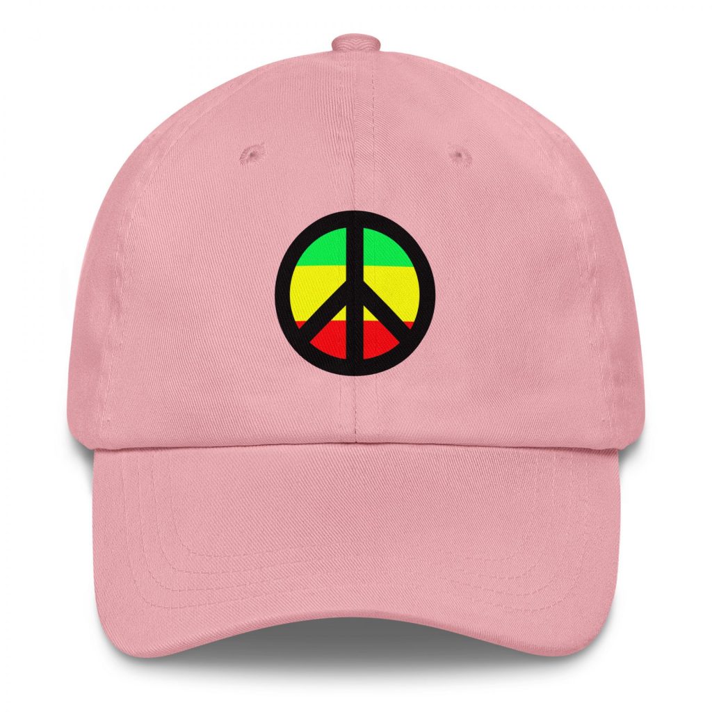Peace Symbol Rasta Colours Baseball Cap