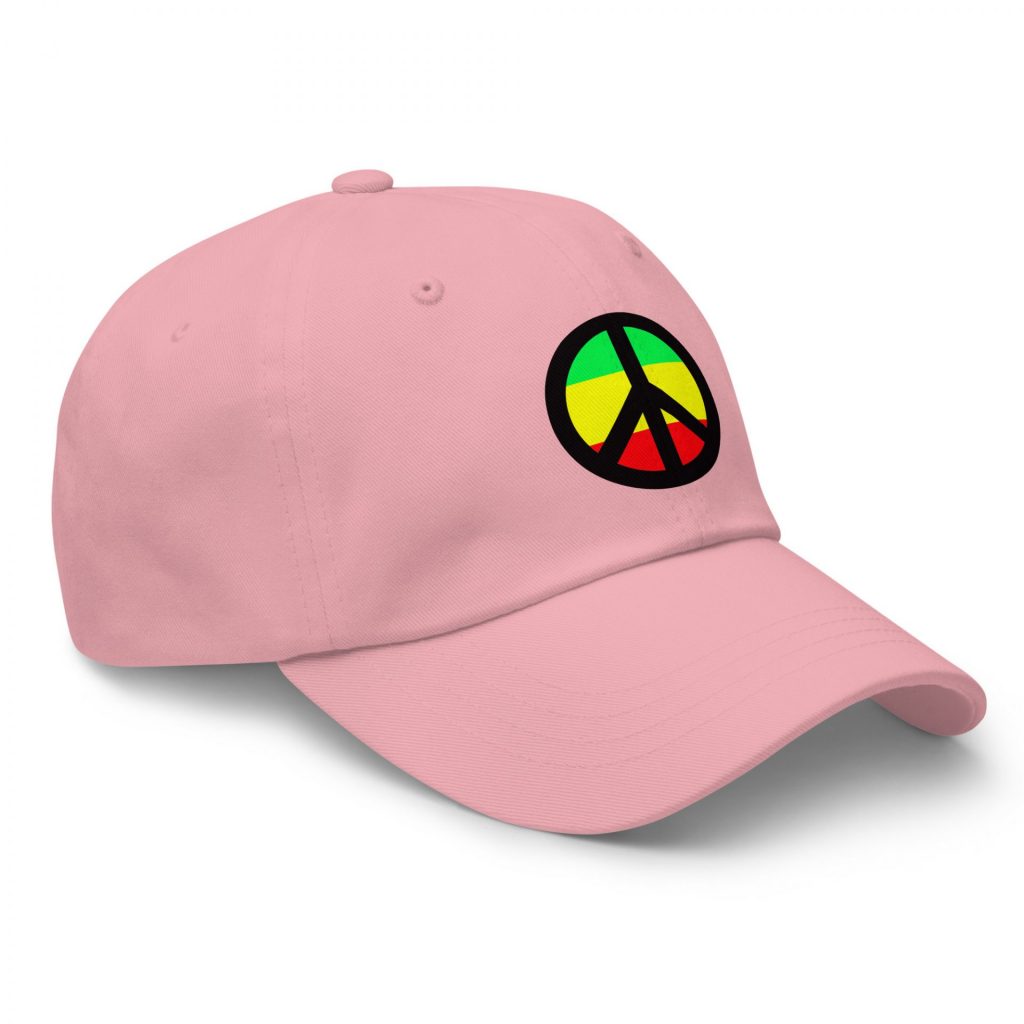 Peace Symbol Rasta Colours Baseball Cap