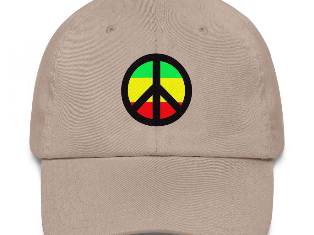 Peace Symbol Rasta Colours Baseball Cap