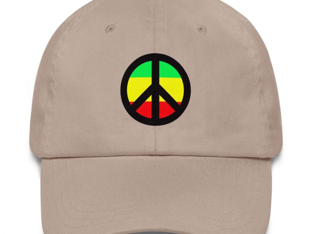 Peace Symbol Rasta Colours Baseball Cap