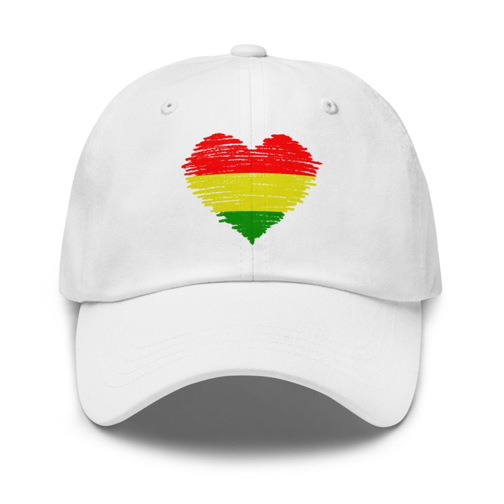 Rasta "One Love" Heart Baseball Cap