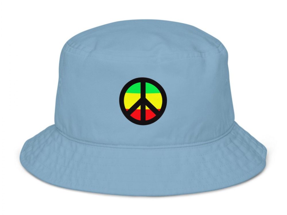 Peace Symbol Rasta Colours Bucket Hat